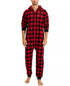 Family Pajamas Mens Matching 1 Piece Red Check Printed Pajamas Small